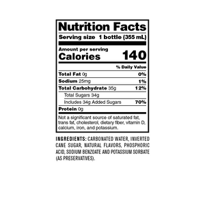 Nutrition Facts for Cream Soda