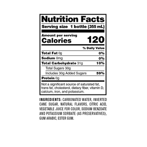 Nutrition Facts for Watermelon Soda